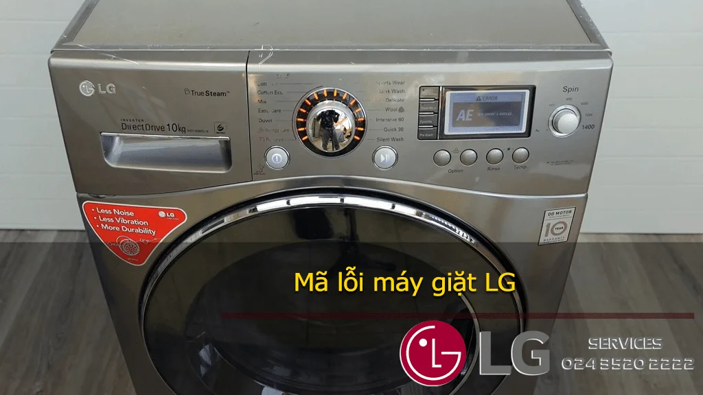 Máy giặt LG báo lỗi AE khi phát hiện rò rỉ